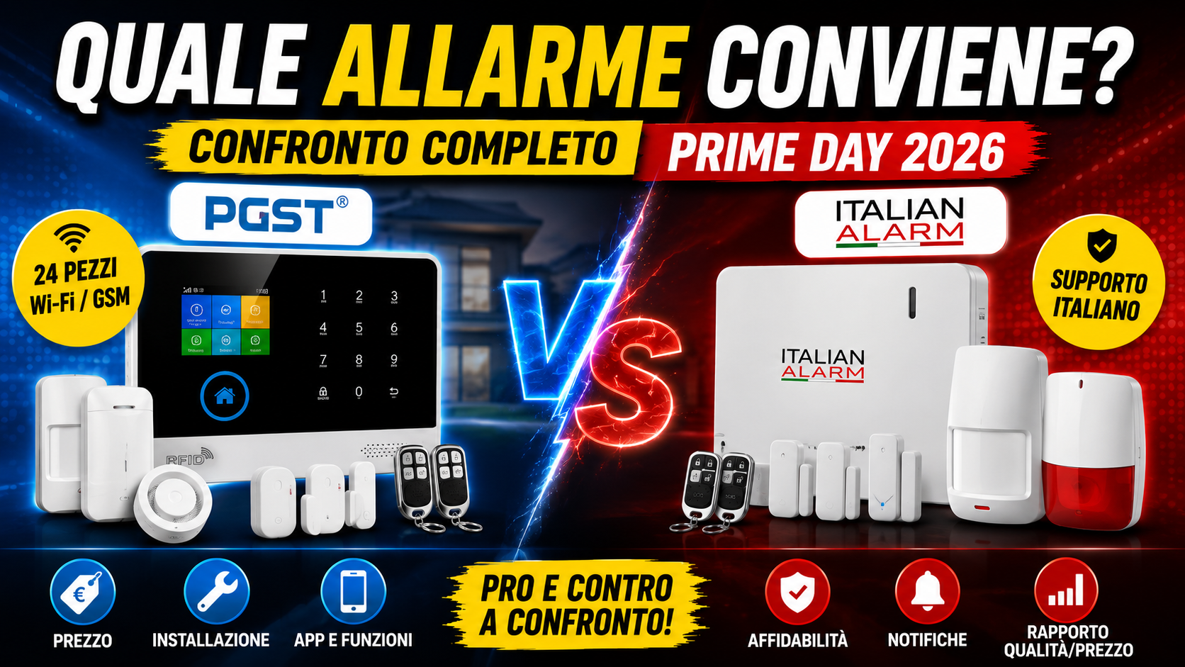 PGST vs Italian Alarm: Quale Sistema di Allarme Conviene? Confronto Prime Day 2026