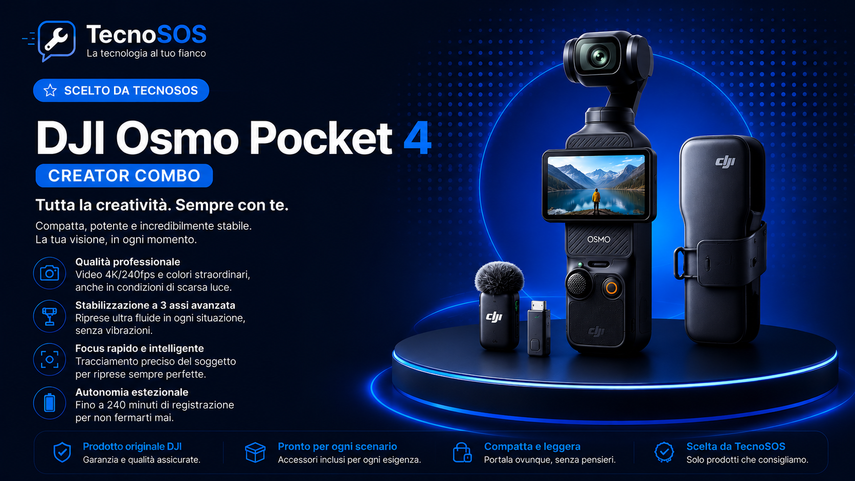 DJI Osmo Pocket 4 Creator Combo: la videocamera perfetta per creator? 🔥 Scelta da TecnoSOS