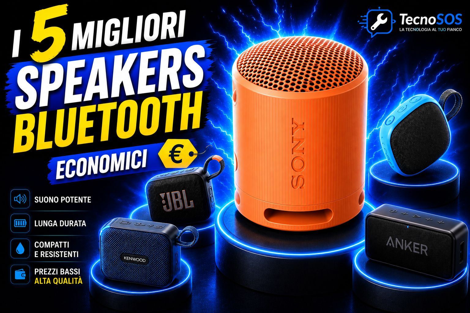 🔊 I 5 Migliori Speakers Bluetooth Economici del 2026 – Scelti da TecnoSOS