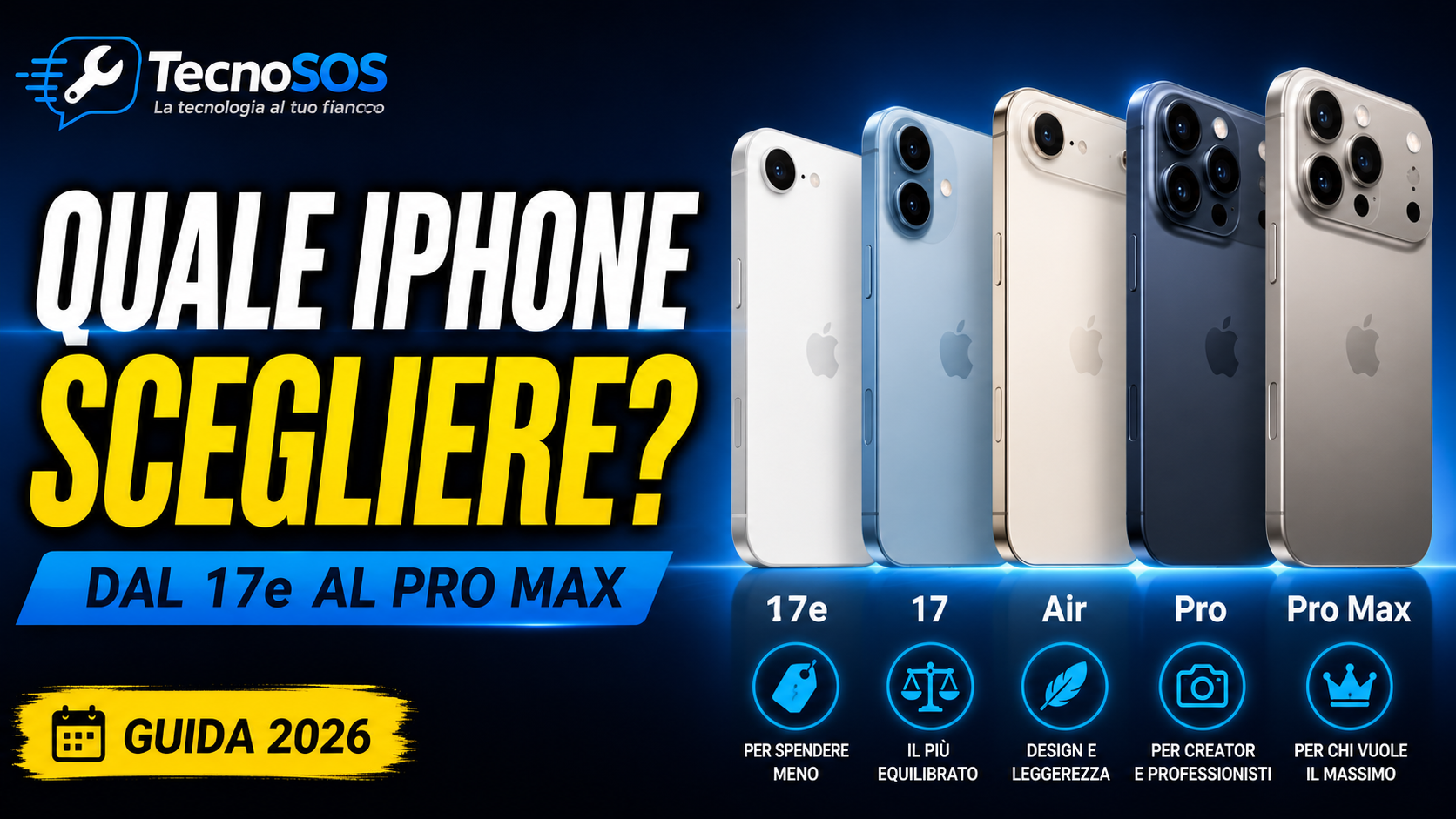 iPhone 17e, 17, Air, Pro o Pro Max: quale scegliere nel 2026