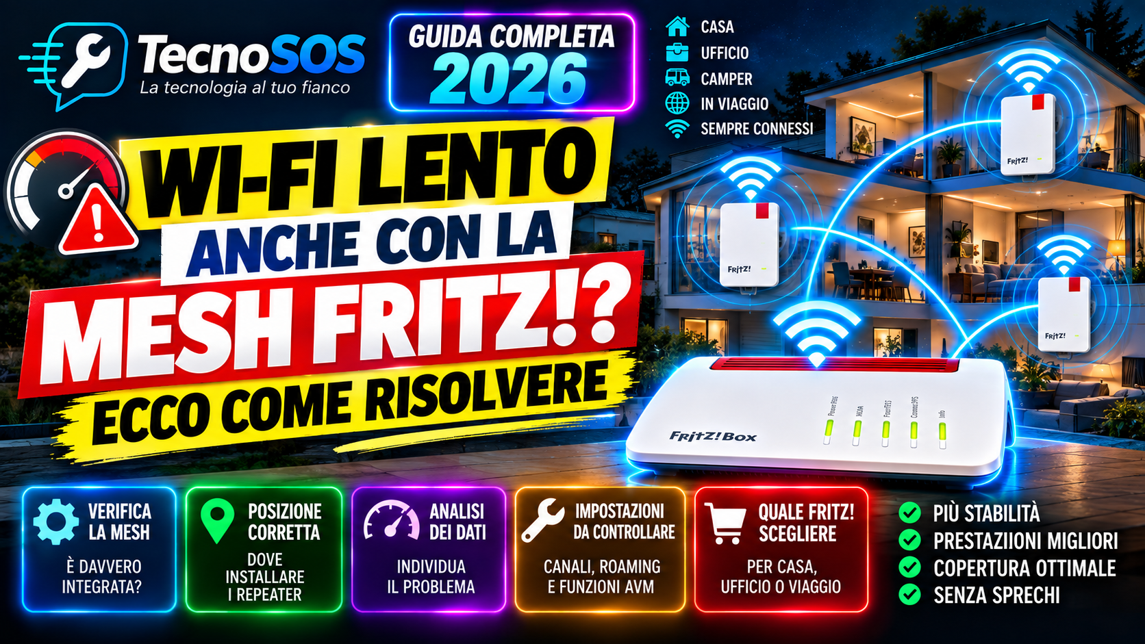 Wi-Fi lento anche con la Mesh FRITZ? 5 controlli da fare prima di comprare un altro ripetitore