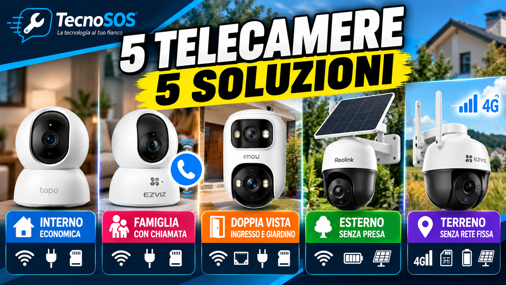 5 telecamere Wi-Fi e 4G per casa: dalla IPCAM più economica alla più completa